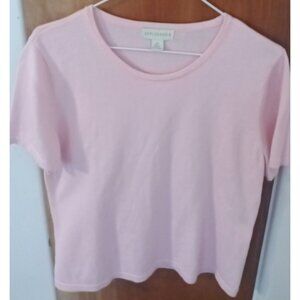 Appleseeds Womens Short Sleeve Top Pink 100% Cotton Medium